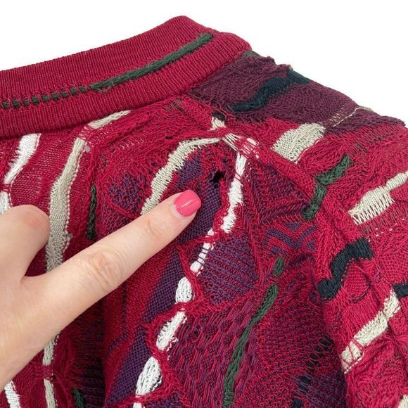 Coogi Australia 100% Mercerised Cotton Relaxed Fit Colorful Sweater Medium - Picture 8 of 10